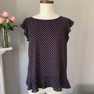 Pink and navy loft blouse